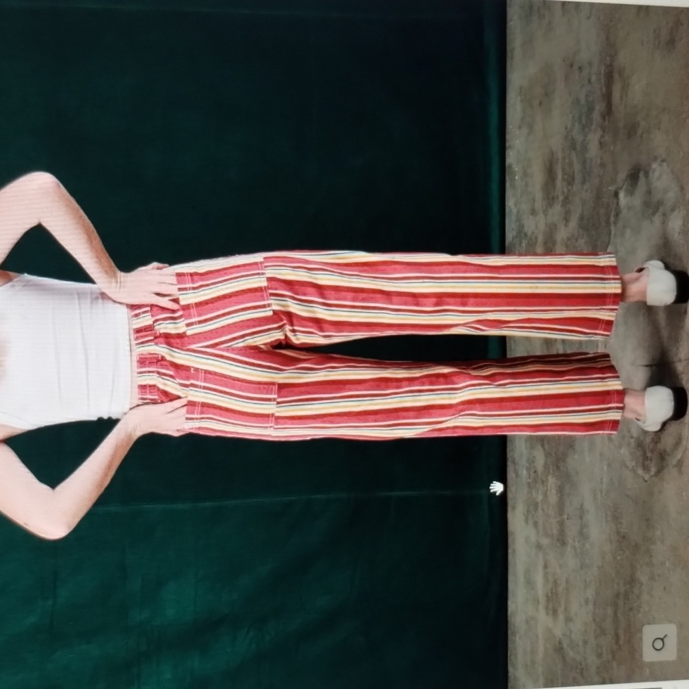 NEW Big Bud Press Unisex Stripe Work )ants Cherry Candy S